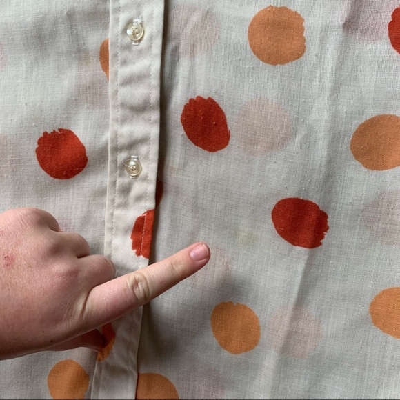 Vintage COS COB Polka Dot 1970’s USA Button Down - Picture 6 of 14